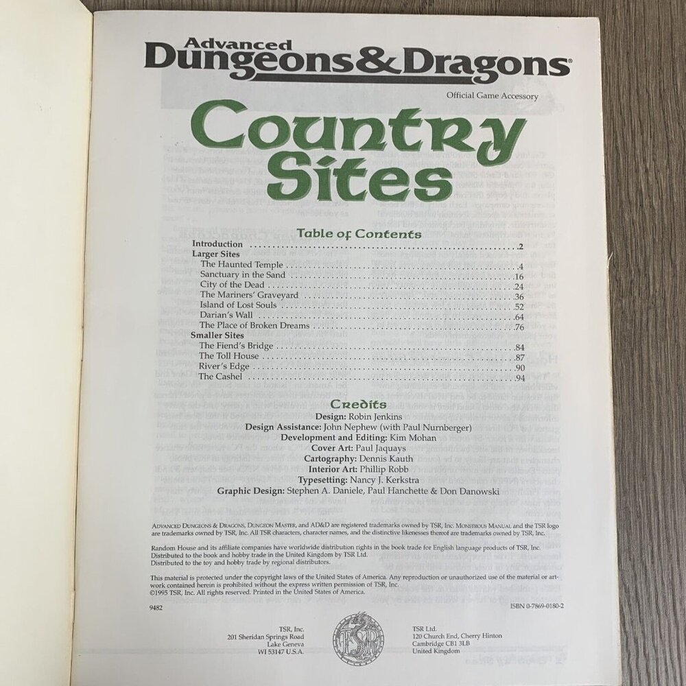 TSR AD&D Advanced Dungeons & Dragons Country Sites Official Game Accessory #9482 - Picture 13 of 16